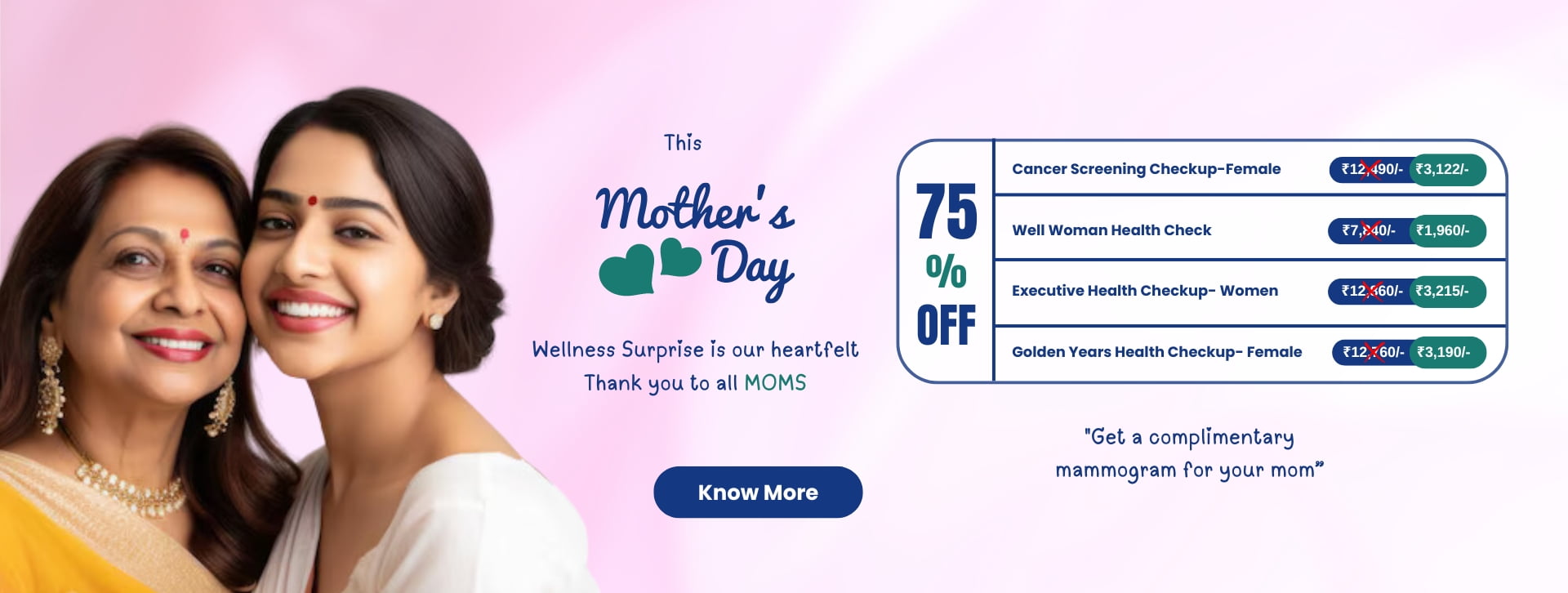 Mother day 75% off offer