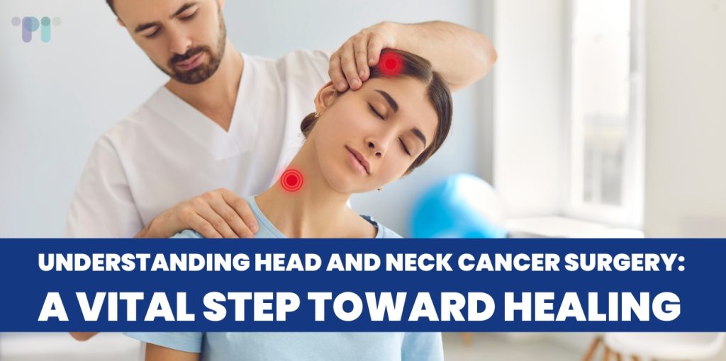 Illustration explaining head and neck surgery procedures, highlighting key anatomical structures and surgical areas